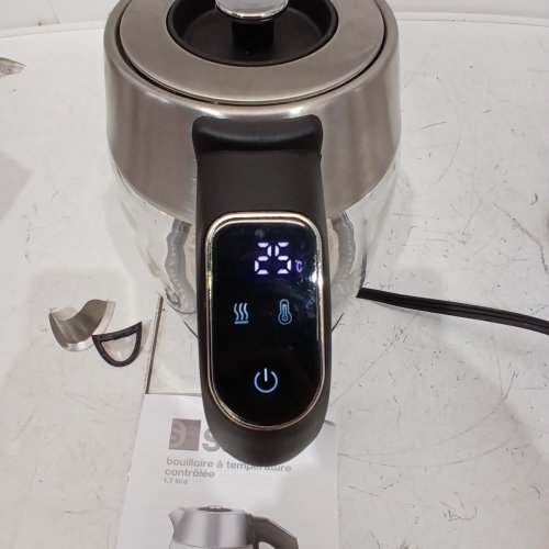 SALTON TEMPERATURE TOUCH CONTROL KETTLE WITH REMOVABLE TEA STEEPER - 1.7L - BRUSHED CHROME/CLEAR (MODEL: GK2160) image 2