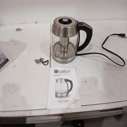 SALTON TEMPERATURE TOUCH CONTROL KETTLE WITH REMOVABLE TEA STEEPER - 1.7L - BRUSHED CHROME/CLEAR (MODEL: GK2160) image 3