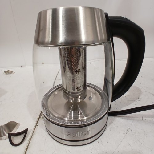 SALTON TEMPERATURE TOUCH CONTROL KETTLE WITH REMOVABLE TEA STEEPER - 1.7L - BRUSHED CHROME/CLEAR (MODEL: GK2160) image 5