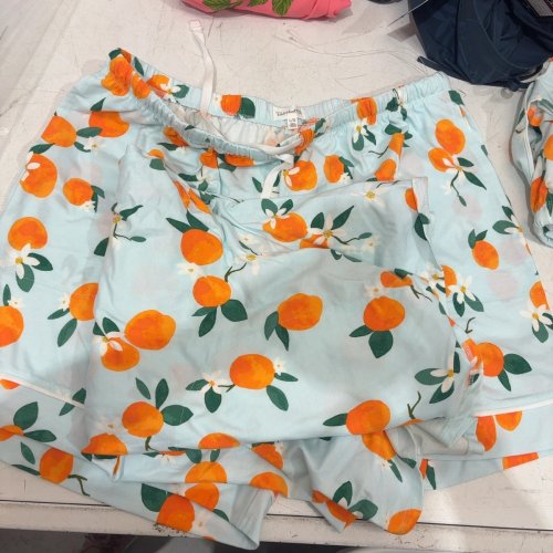 2PC WOMEN'S BEDHEAD PAJAMA SET - LARGE - BLUEISH GREEN/ORANGES (STYLE : 198492) image 2