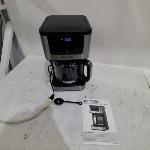 AIRMSEN PROGRAMMABLE DRIP COFFEE MAKER WITH TOUCHSCREEN - 14-CUP - 73OZ TANK - BLACK/STAINLESS STEEL (MODEL: ‎HR-CM306) image 2