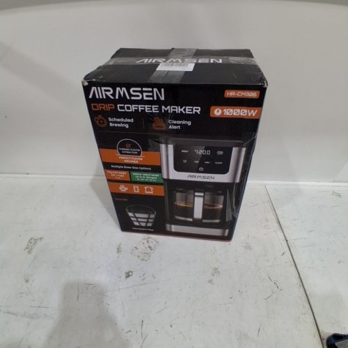 AIRMSEN PROGRAMMABLE DRIP COFFEE MAKER WITH TOUCHSCREEN - 14-CUP - 73OZ TANK - BLACK/STAINLESS STEEL (MODEL: ‎HR-CM306) image 4