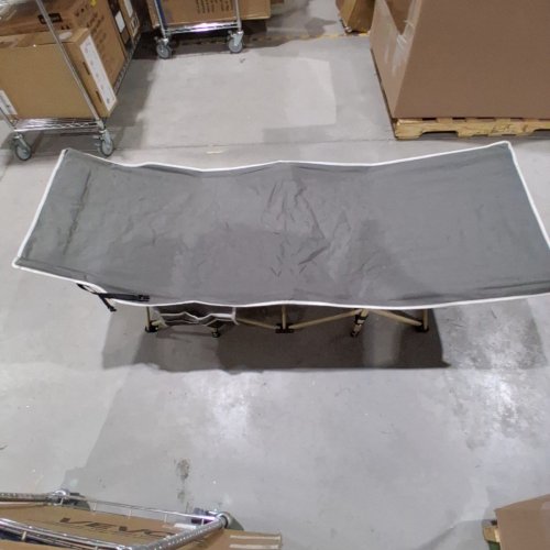 OVERMONT PORTABLE FOLDING EXTRA WIDE CAMPING TENT COT WITH CARRY BAG - 550LBS CAP - 28" X 75" X 21" - GREY (MODEL: CAMP BED-GREY) image 4
