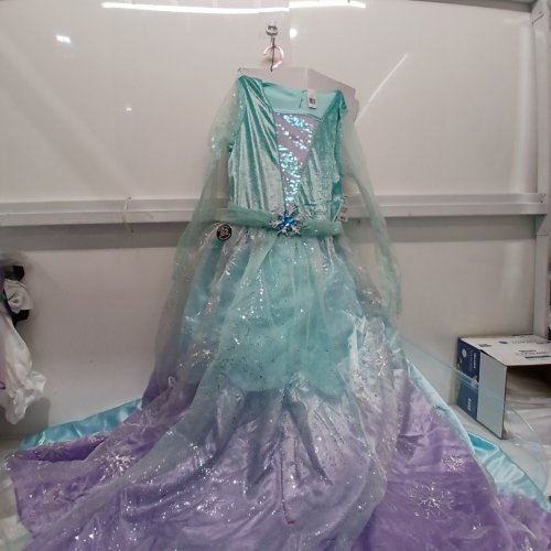 2PC GIRL'S GOODMARK ICY SNOW PRINCESS LIGHT-UP DRESS - LARGE - BLUE WHITE image 2
