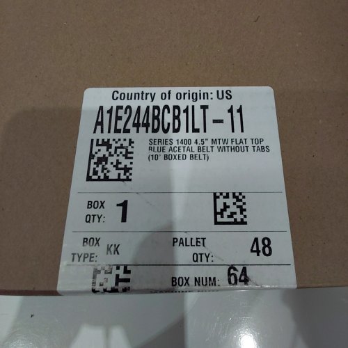 INTRALOX SERIES 1400 ACETAL FLAT TOP CONVEYOR BELT - 4.5" X 10FT - BLUE (MODEL: A1E244BCB1LT-11) image 2