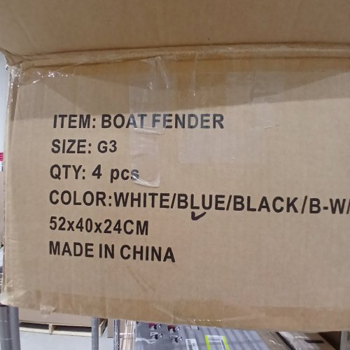 4PK BETTER BOAT INFLATABLE BOAT FENDER WITH LINE - 23" X 6.5" - BLUE image 2