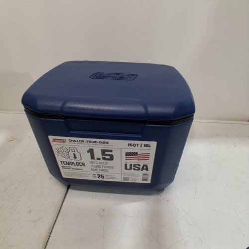 COLEMAN CHILLER PORTABLE INSULATED HARD COOLER WITH HEAVY DUTY HANDLES - 16QT - DARK BLUE (MODEL: 2231502) image 2
