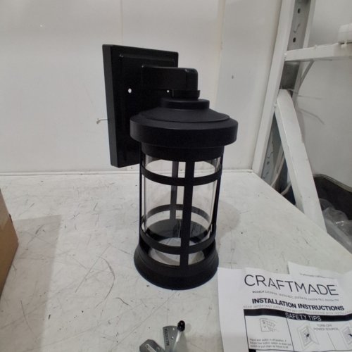 CRAFTMADE WALL LIGHT FIXTURE - 12.75" X 5.75" - 60W - BLACK (MODEL: ZA2304-TB-C) image 3
