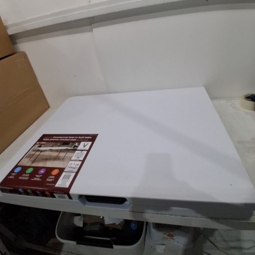 STAR ELITE MULTIPURPOSE PORTABLE FOLD-IN-HALF TABLE - 6FT - WHITE (MODEL: 1690752) image 2