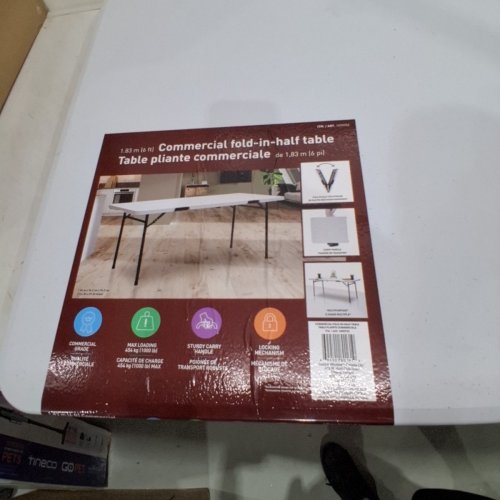 STAR ELITE MULTIPURPOSE PORTABLE FOLD-IN-HALF TABLE - 6FT - WHITE (MODEL: 1690752) image 3
