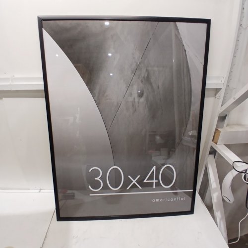 AMERICANFLAT POLISHED PLEXIGLASS THIN BORDER PICTURE FRAME - 30" X 40" - BLACK image 2