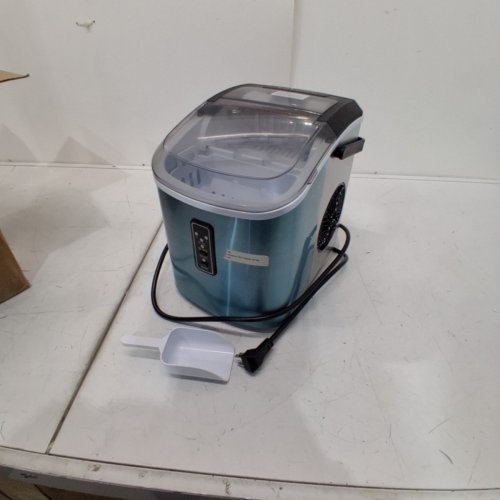 EUHOMY COUNTERTOP ICE MAKER MACHINE WITH HANDLE, BASKET AND SCOOP - MAKES 26LB PER DAY - SILVER (MODEL: IM-01X/IM008-B IN008-BSI-CAEH) image 3