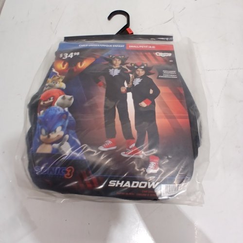 KIDS UNISEX DISGUISE SONIC 3 SHADOW COSTUME - SMALL 4/6 - BLACK image 2