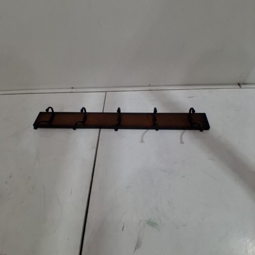 AMAZON BASICS 5 HOOK WALL-MOUNTED FARMHOUSE COAT RACK - 22.5"X2.5" - LIGHT WALNUT image 2