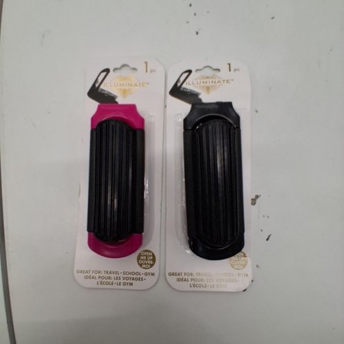 2 ILLUMINATE FOLDABLE HAIR BRUSH WITH MIRROR - BLACK/ PINK & BLACK image 3