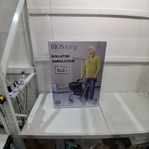 BIOS MEDICAL FOLDING ROLLATOR WITH ANTI-FOLD SAFETY LOCK AND PADDED SEAT - 300LB CAPACITY (MODEL:BD749) image 4