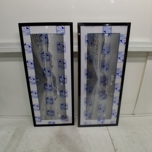 2PK AMERICANFLAT SIGNATURE COLLECTION PICTURE FRAME WITH POLISHED PLEXIGLASS - 12" X 28" - BLACK image 2