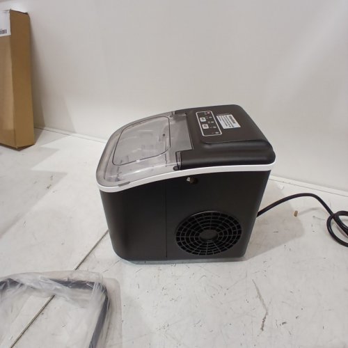 EUHOMY COUNTERTOP ICE MAKER MACHINE WITH HANDLE, BASKET AND SCOOP - MAKES 26LBS PER DAY - BLACK (MODEL: IM030-BBL-CAEH) image 4