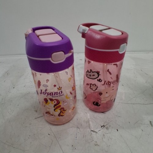 2PC JOYANO TRITAN LEAK PROOF WATER BOTTLE - 450ML EACH - PINK/PURPLE image 2