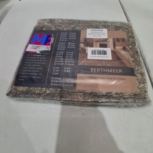 BERTHMEEER VINTAGE-STYLE PATTERNED AREA RUG - 3FT X 5FT - BROWN AND BEIGE image 2