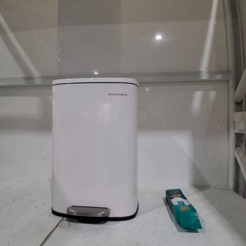 SONGMICS STAINLESS STEEL KITCHEN TRASH CAN WITH STEP ON PEDAL, REMOABLE INNER BUCKET - 13 GAL - WHITE (MODEL:ULTB050W01) image 2