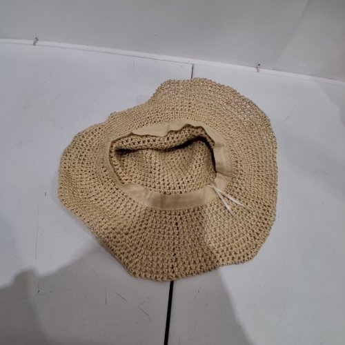WIDE BRIN SUNSHADE STRAW HAT - OSFM - TAN image 3