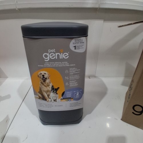 PET GENIE DOG WASTE ODOR CONTROL DISPOSAL PAIL - 18.5" - GREY (MODEL: ‎I000824) image 2