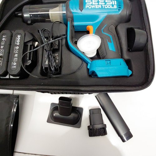SEESII T7 MAX 3-IN-1 TIRE INFLATOR & CAR VACUUM - 21V - BLUE (MODEL: T7 MAX) image 4