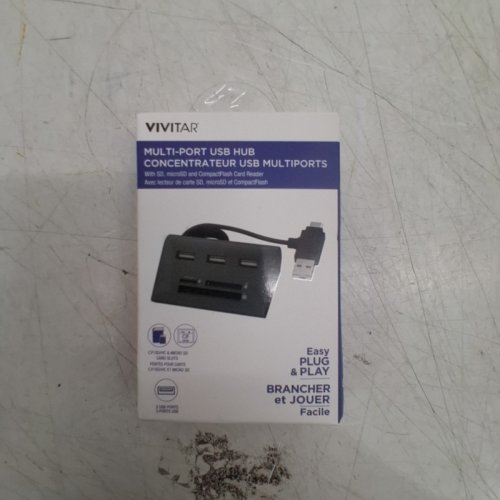 VIVITAR MULTI-PORT USB HUB WITH SD, MICROSD AND COMPACTFLASH CARD READER - BLACK (MODEL: VIVRW7200-8LK-FR) image 4