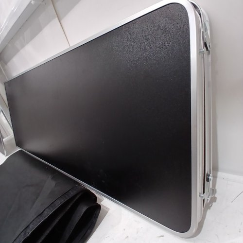 REDCAMP PORTABLE POP-UP BAR TABLE WITH BAR SKIRTS AND STORAGE SHELF - 81.5" X 15.4" X 32.7" - BLACK (MODEL: 31311) image 3