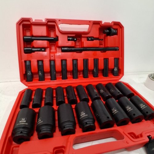 33PC CASOMAN DRIVE DEEP IMPACT SOCKET SET WITH CASE - 1\2" - BLACK\RED (MODEL:CS602) image 4