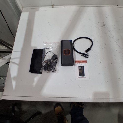 QKMPOM TIRE INFLATOR PORTABLE AIR COMPRESSOR - 180PSI -12V - BLACK/ORANGE (MODEL: L206) image 3
