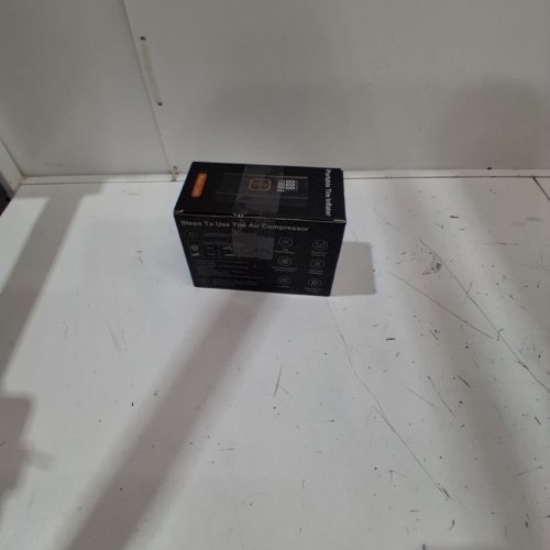 QKMPOM TIRE INFLATOR PORTABLE AIR COMPRESSOR - 180PSI -12V - BLACK/ORANGE (MODEL: L206) image 5
