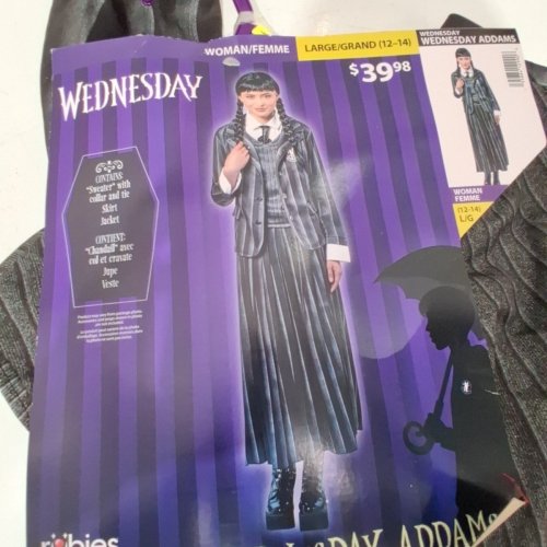 3PC WOMEN'S RUBIES WEDNESDAY ADDAMS NEVERMORE ACADEMY SCHOOL UNIFORM COSTUME - LARGE 10/12 (STYLE: 1000159) image 3