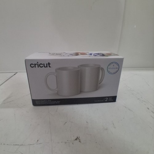 2PK CRICUT BEVELED BLANK CERAMIC MUGS FOR CRICUT MUG PRESS - 12OZ - WHITE image 3
