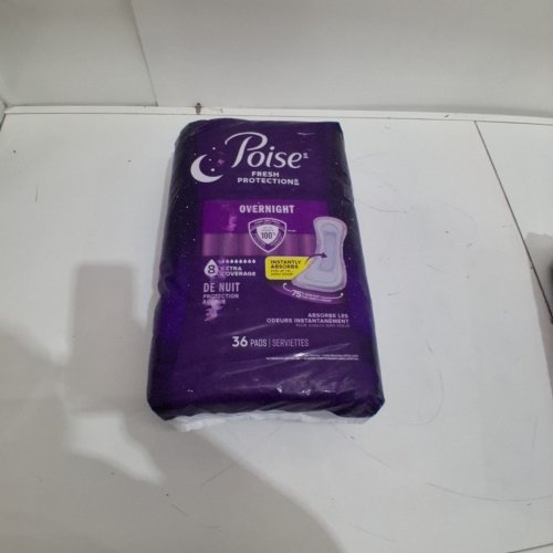 36PK POISE OVERNIGHT EXTRA COVERAGE BLADDER LEAKAGE PROTECTION INCONTINENCE PADS - ULTIMATE ABSORBENCY image 2