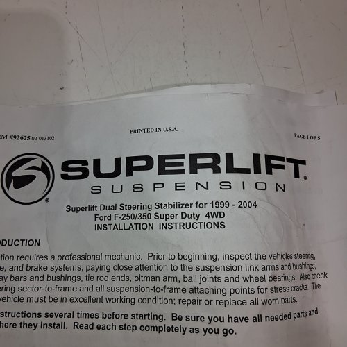 2 SUPERLIFT DUAL STEERING STABILIZERS - FORD F250/F350 1999-2004 - SILVER / BLACK (MODEL: 77-20) image 2