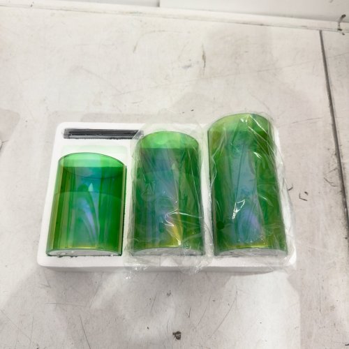3PC EYWAMAGE FLAMELESS CANDLES WITH REMOTE - GREEN image 3