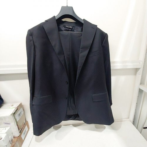 2PC MEN'S MODA SPANI GUABELLO 100% VIRGIN WOO SUIT JACKET & PANTS - 58 - NAVY BLUE (MODEL: SP001) image 2