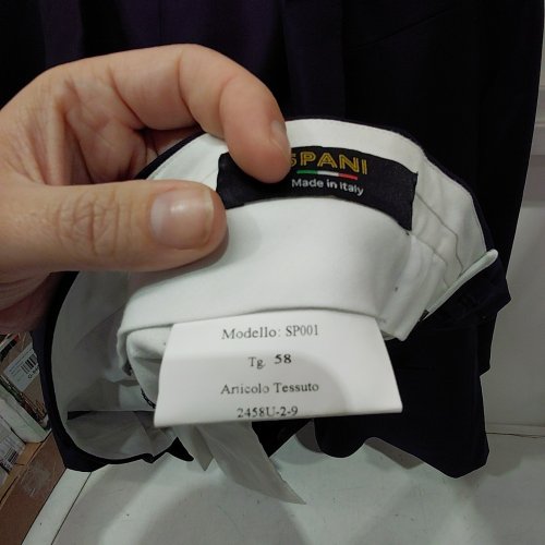 2PC MEN'S MODA SPANI GUABELLO 100% VIRGIN WOO SUIT JACKET & PANTS - 58 - NAVY BLUE (MODEL: SP001) image 3