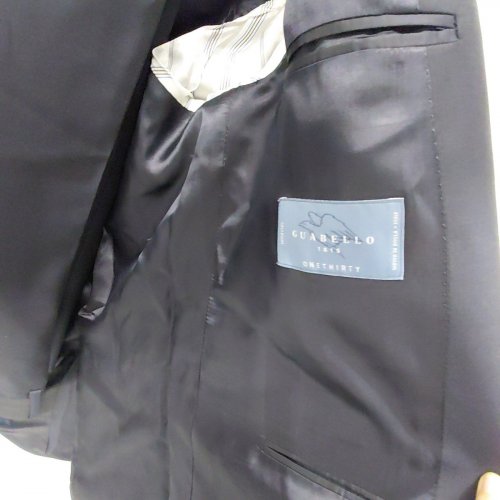 2PC MEN'S MODA SPANI GUABELLO 100% VIRGIN WOO SUIT JACKET & PANTS - 58 - NAVY BLUE (MODEL: SP001) image 4