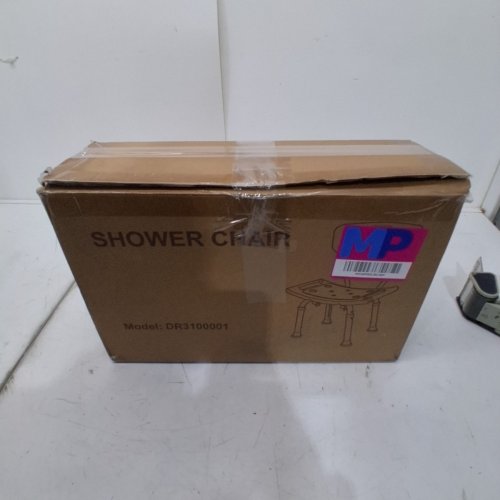ADJUSTABLE SHOWER CHAIR WITH NON SLIP PAD - 300LBS CAPACITY - WHITE/GREY (MODEL: DR3100001) image 3