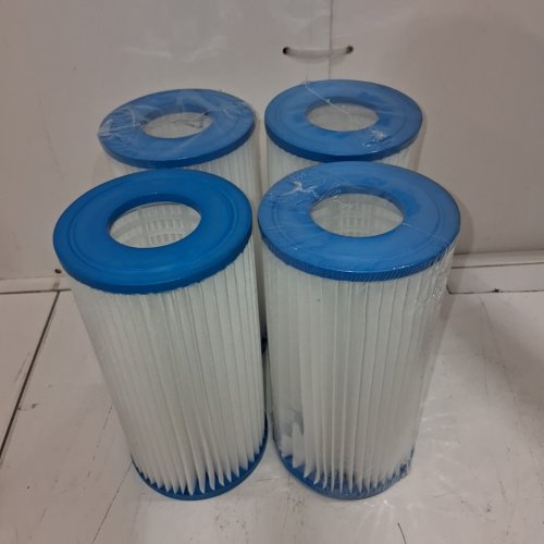 4PK PLEATED POOL FILTER CARTRIDGES - 8" X 4 1/4" - BLUE/WHITE image 2