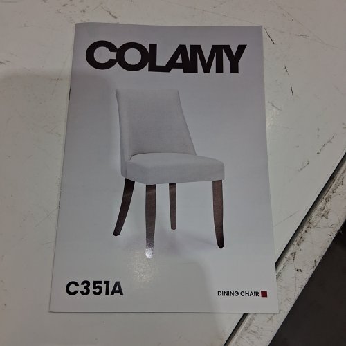 2PK COLAMY UPHOLSTERED SOLID WOOD FABRIC PARSONS DINING CHAIRS - BEIGE - (MODEL: 3109) image 2