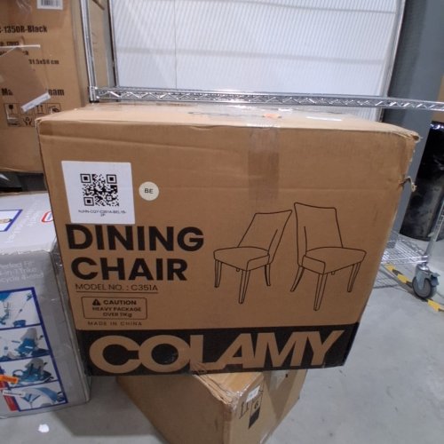 2PK COLAMY UPHOLSTERED SOLID WOOD FABRIC PARSONS DINING CHAIRS - BEIGE - (MODEL: 3109) image 6