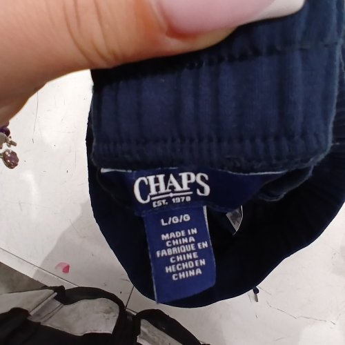 CHAPS LOOSE FLARE PANTS - LARGE - NAVY image 2