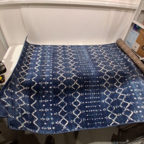 JONATHAN Y RUGS SANTA MONICA COLLECITON OURIKA MOROCCAN RUNNER RUG - 4FT X 6FT - GREY & NAVY BLUE image 3