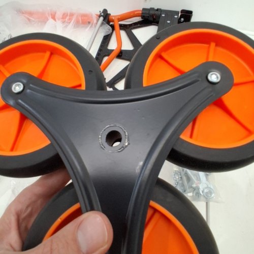 HEAVY DUTY FOLDABLE HAND TRUCK/DOLLY STAIR CLIMBING CART - 260LBS MAX - BLACK/ORANGE (MODEL: 2022FKB) image 3