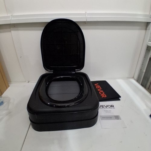 PORTABLE FOLDING CAMPING TOILET - 330LBS MAX - GREY/BLACK (MODEL: KZ-702) image 2
