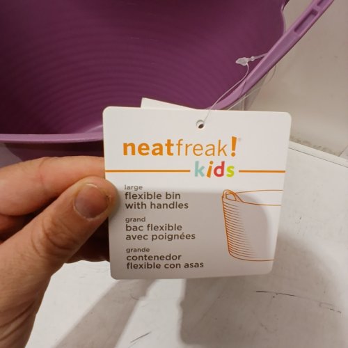 NEATFREAK! KIDS LARGE FLEXIBLE BIN WITH HANDLES - PURPLE image 2